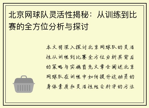 北京网球队灵活性揭秘：从训练到比赛的全方位分析与探讨